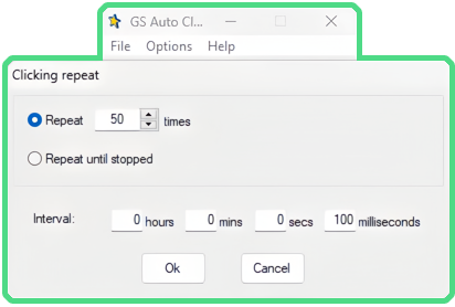 GS Auto Clicker program interface