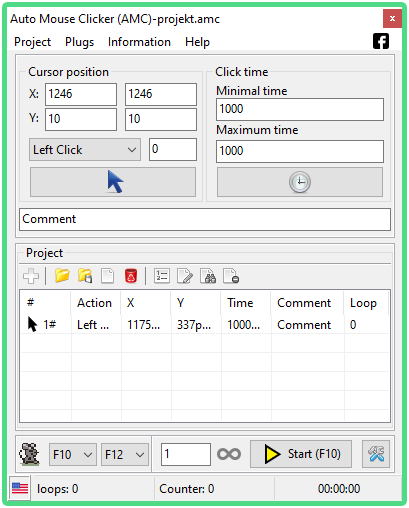 Auto Mouse Clicker program interface